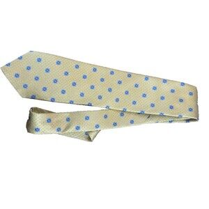 Brooks Brothers Silk Floral Geometric Necktie Men's Yellow